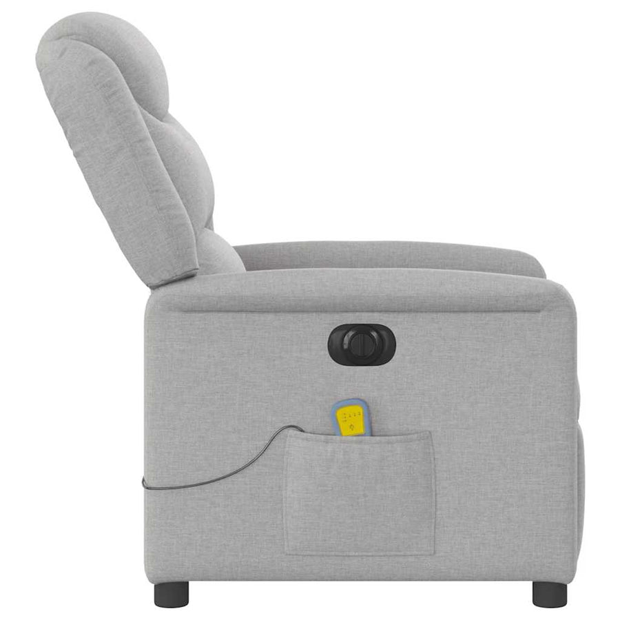 Massagestoel elektrisch verstelbaar stof wolk grijs