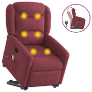 Recliner massage chair adjustable fabric wine red