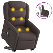 Lift massage chair adjustable fabric dark brown