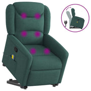 Adjustable stand-up massage chair dark green fabric