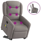 Adjustable stand-up massage chair, fabric, taupe