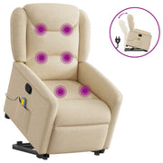 Reclining massage chair adjustable fabric cream
