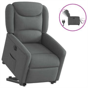 Electric adjustable recliner dark grey fabric
