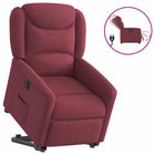 Recliner electric adjustable fabric wine red