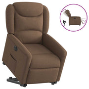 Recliner electrically adjustable fabric brown
