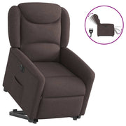 Electric lift-assist recliner, dark brown fabric