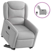 Recliner electrically adjustable fabric cloud grey