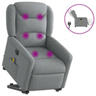 Electric Adjustable Reclining Massage Chair, Fabric, Light Grey