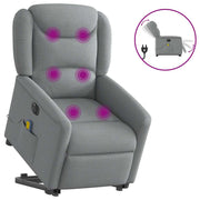 Sta-op massagestoel elektrisch verstelbaar stof lichtgrijs 78x95x100 cm