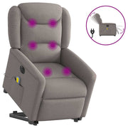 Electric adjustable lift massage chair fabric taupe