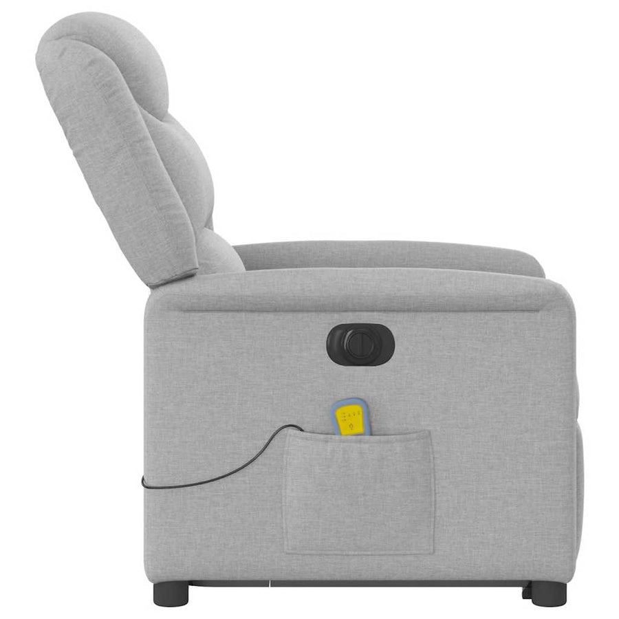 Sta-op-massagestoel elektrisch verstelbaar stof wolk grijs