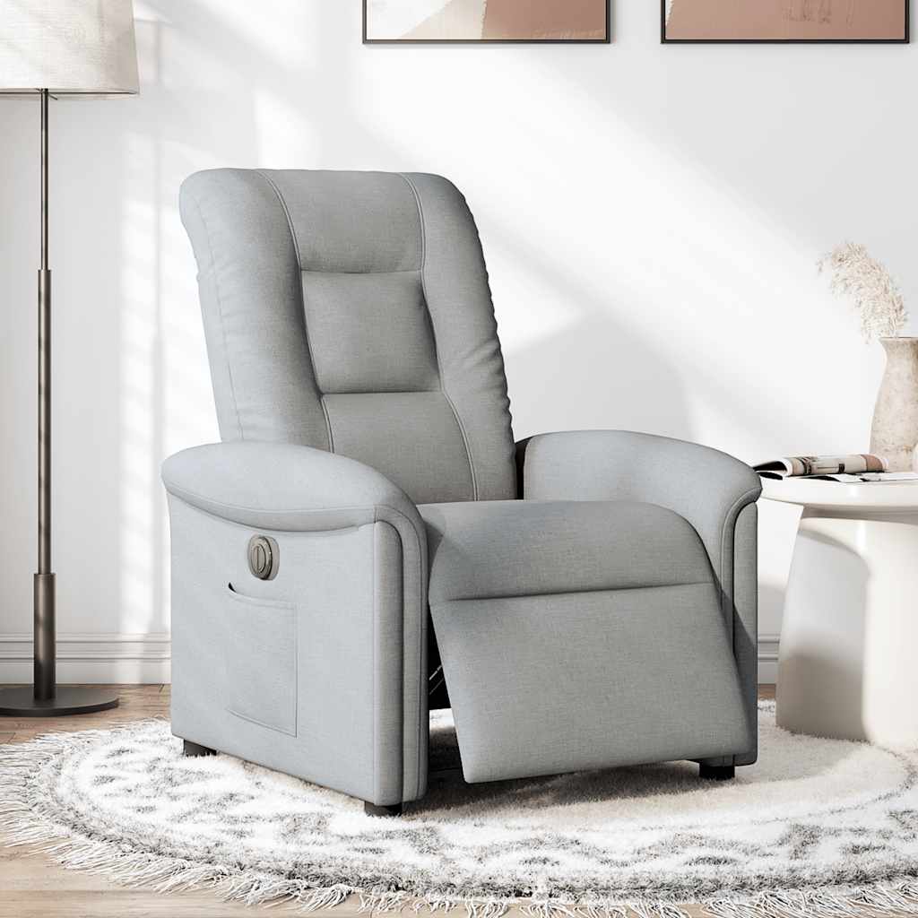 Fauteuil elektrisch verstelbaar stof lichtgrijs