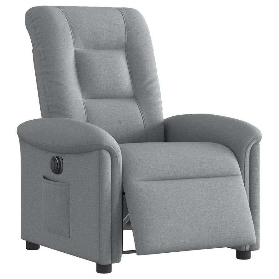 Fauteuil elektrisch verstelbaar stof lichtgrijs