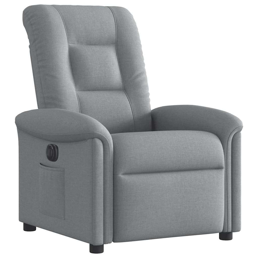 Fauteuil elektrisch verstelbaar stof lichtgrijs