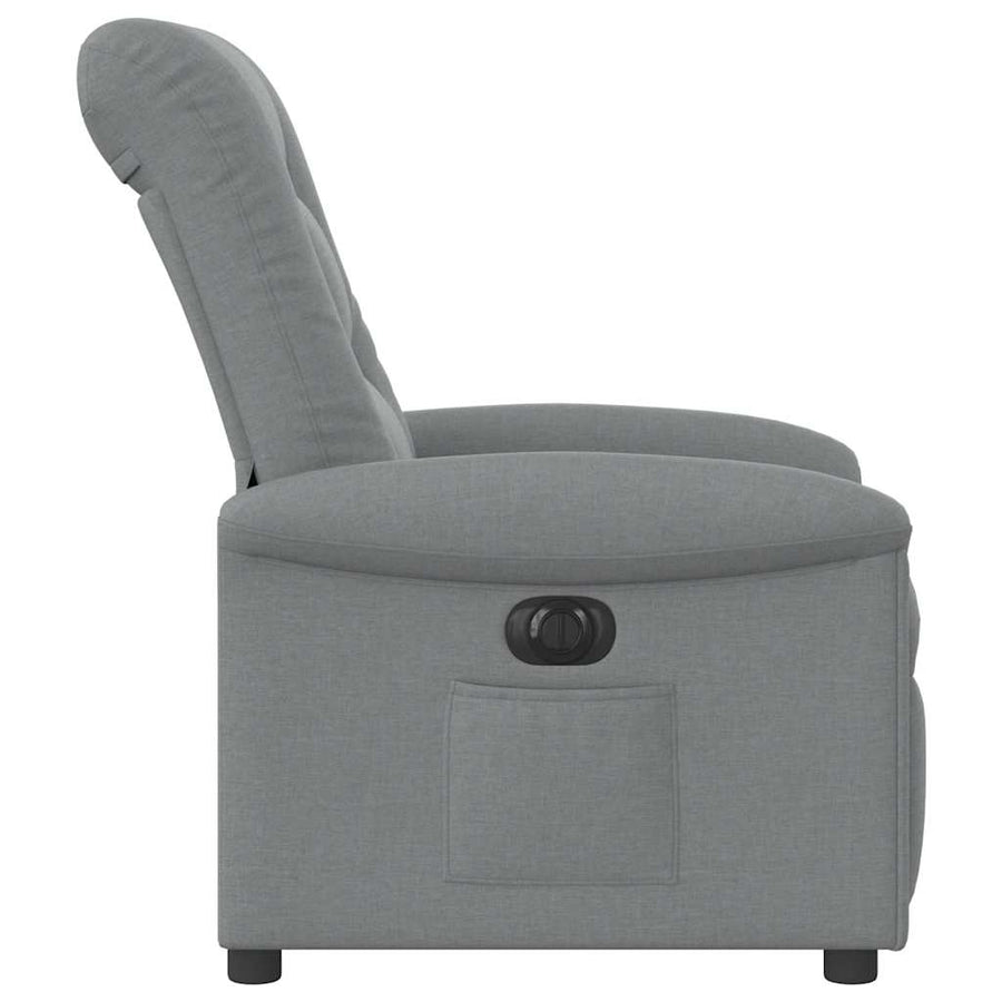 Fauteuil elektrisch verstelbaar stof lichtgrijs
