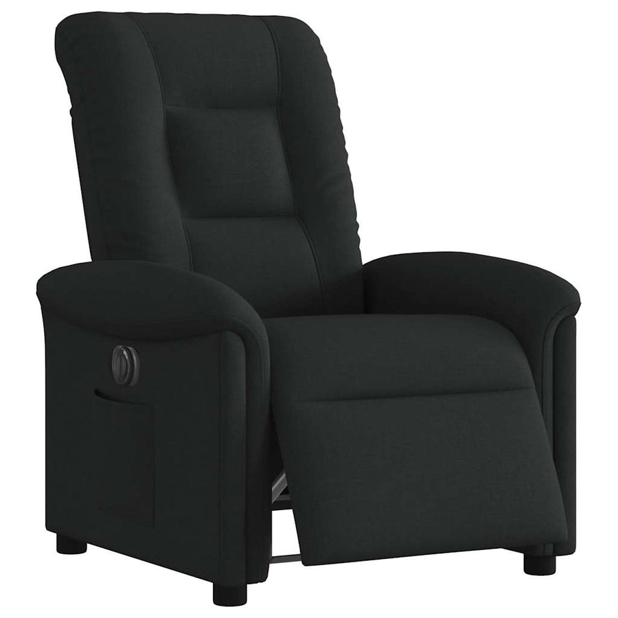 Fauteuil verstelbaar elektrisch stof zwart
