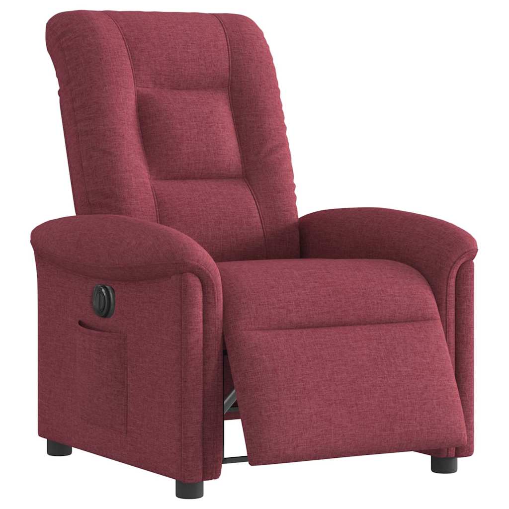 Fauteuil verstelbaar elektrisch stof wijnrood