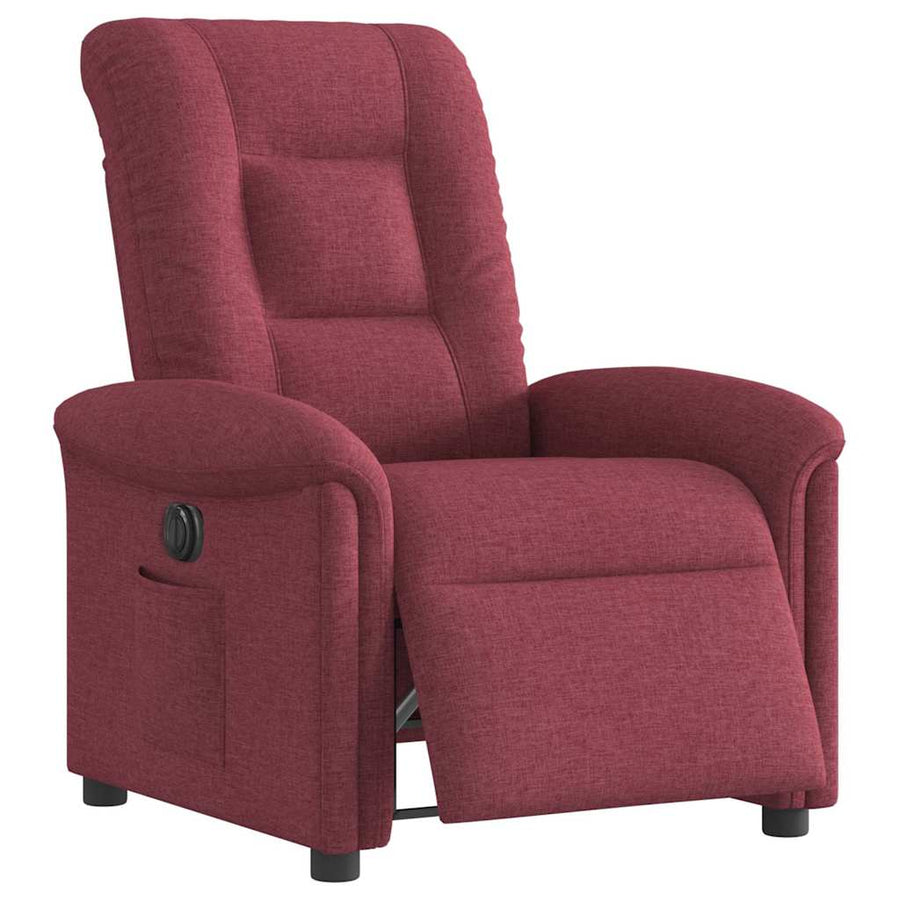 Fauteuil verstelbaar elektrisch stof wijnrood