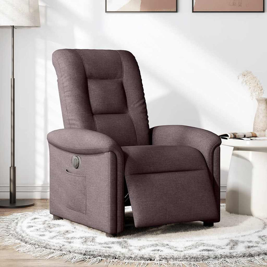 Fauteuil verstelbaar elektrisch stof donkerbruin