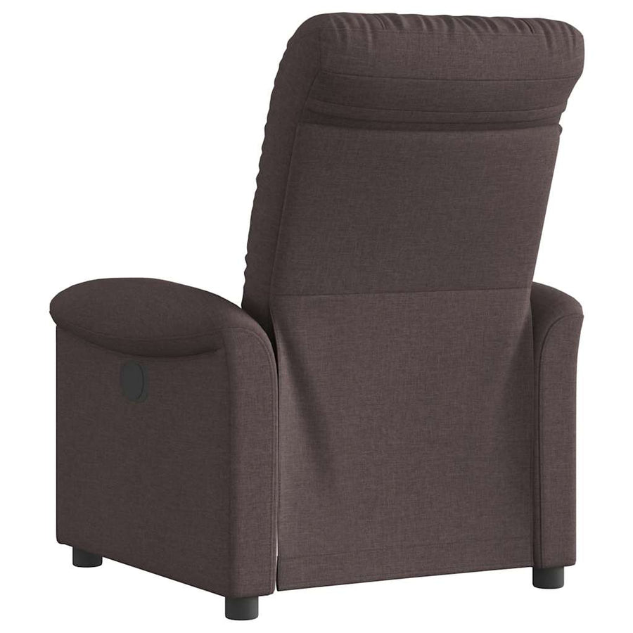 Fauteuil verstelbaar elektrisch stof donkerbruin