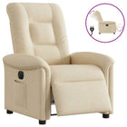 Fauteuil elektrisch verstelbaar stof crème 77x91x96 cm
