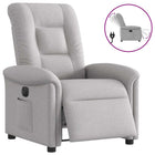 Fauteuil elektrisch verstelbaar stof grijs 77x91.5x96 cm