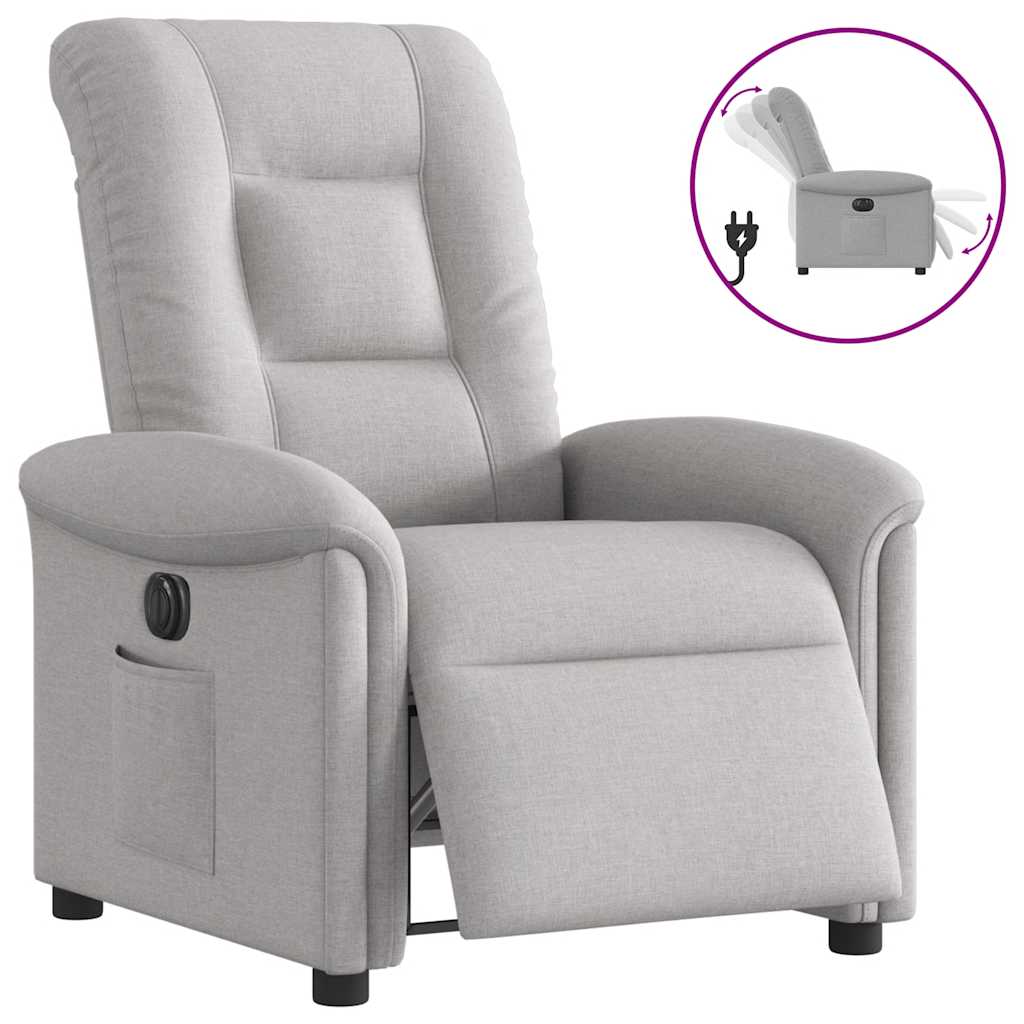 Fauteuil elektrisch verstelbaar stof wolk grijs