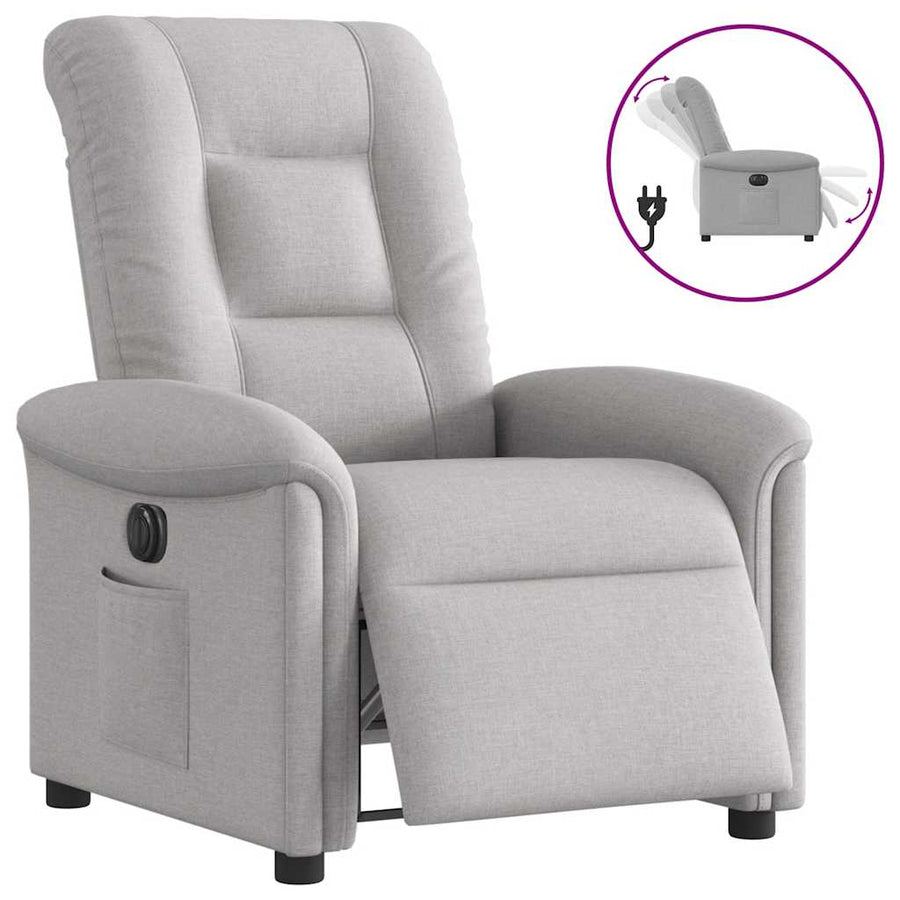 Fauteuil elektrisch verstelbaar stof wolk grijs