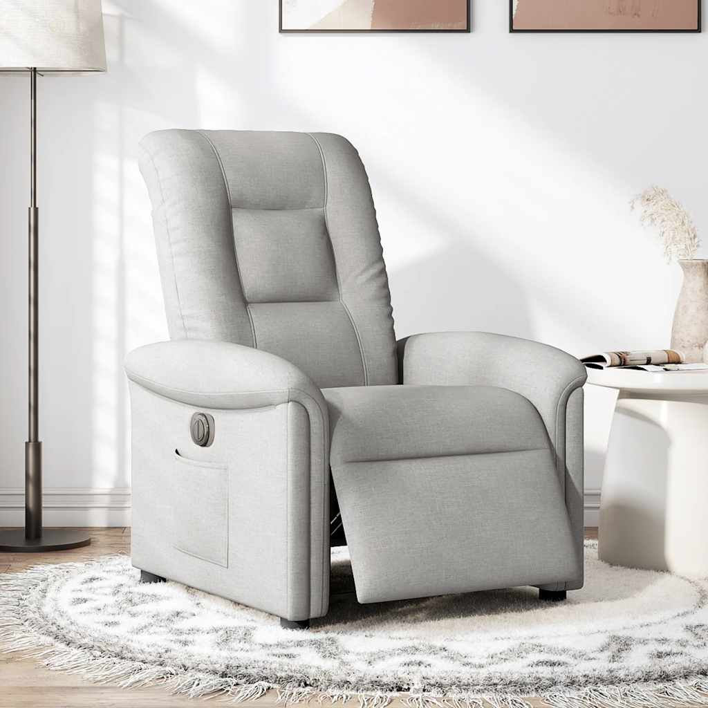 Fauteuil elektrisch verstelbaar stof wolk grijs