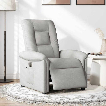 Fauteuil elektrisch verstelbaar stof wolk grijs