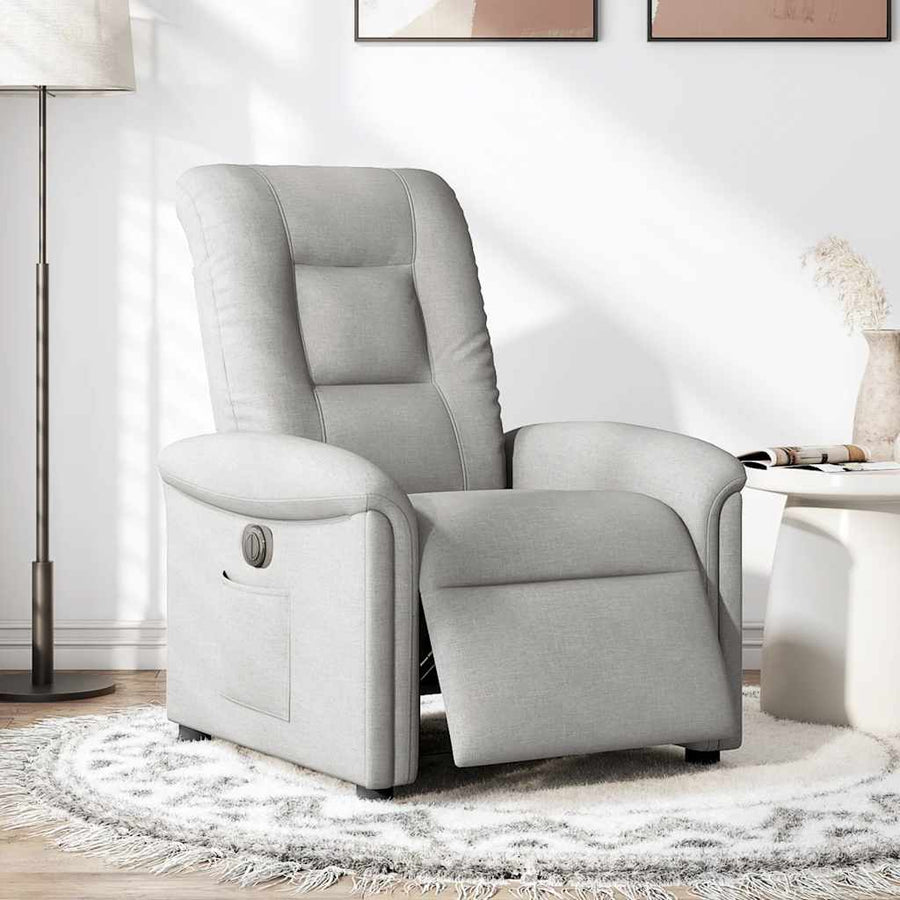 Fauteuil elektrisch verstelbaar stof wolk grijs