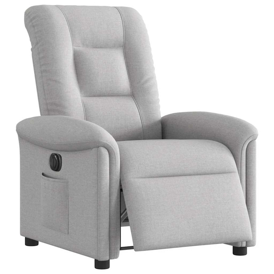 Fauteuil elektrisch verstelbaar stof wolk grijs