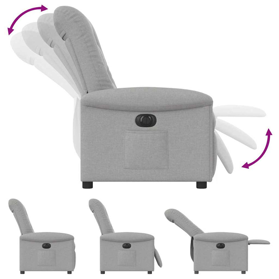 Fauteuil elektrisch verstelbaar stof wolk grijs