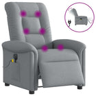 Electric adjustable massage chair fabric light gray