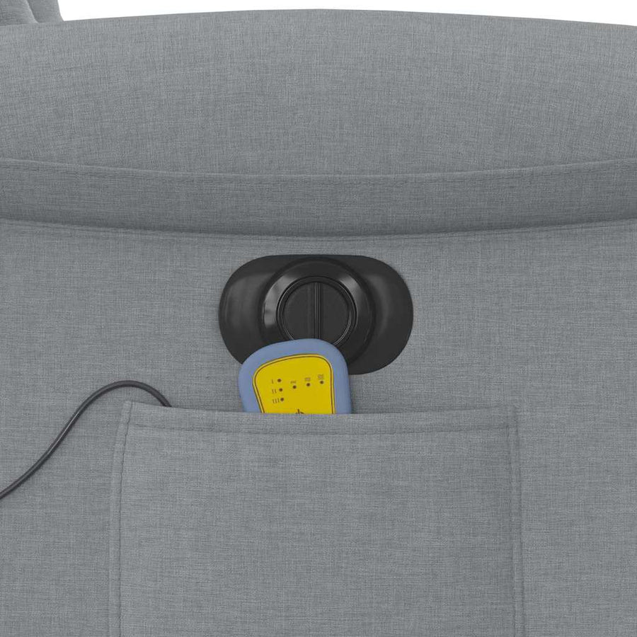 Massagestoel elektrisch verstelbaar stof lichtgrijs