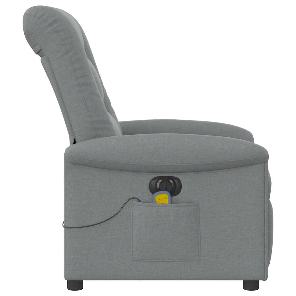 Massagestoel elektrisch verstelbaar stof lichtgrijs
