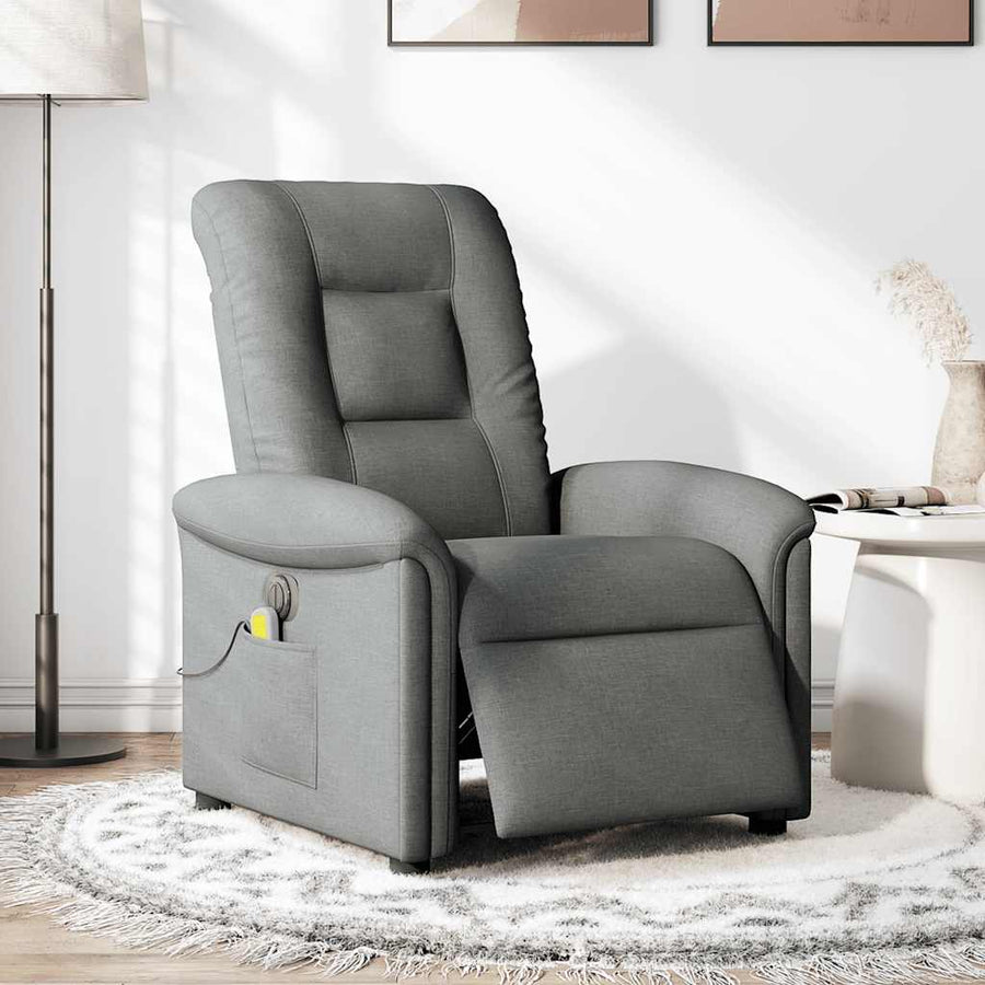 Massagestoel elektrisch verstelbaar stof donkergrijs