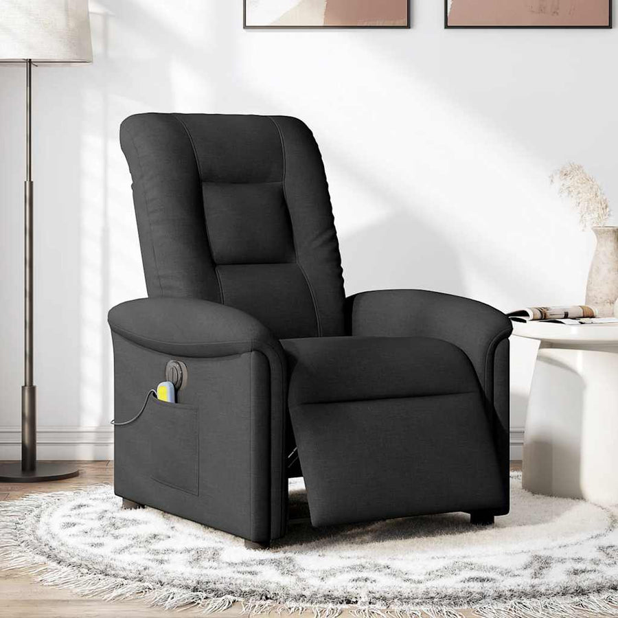 Massagestoel elektrisch verstelbaar stof zwart