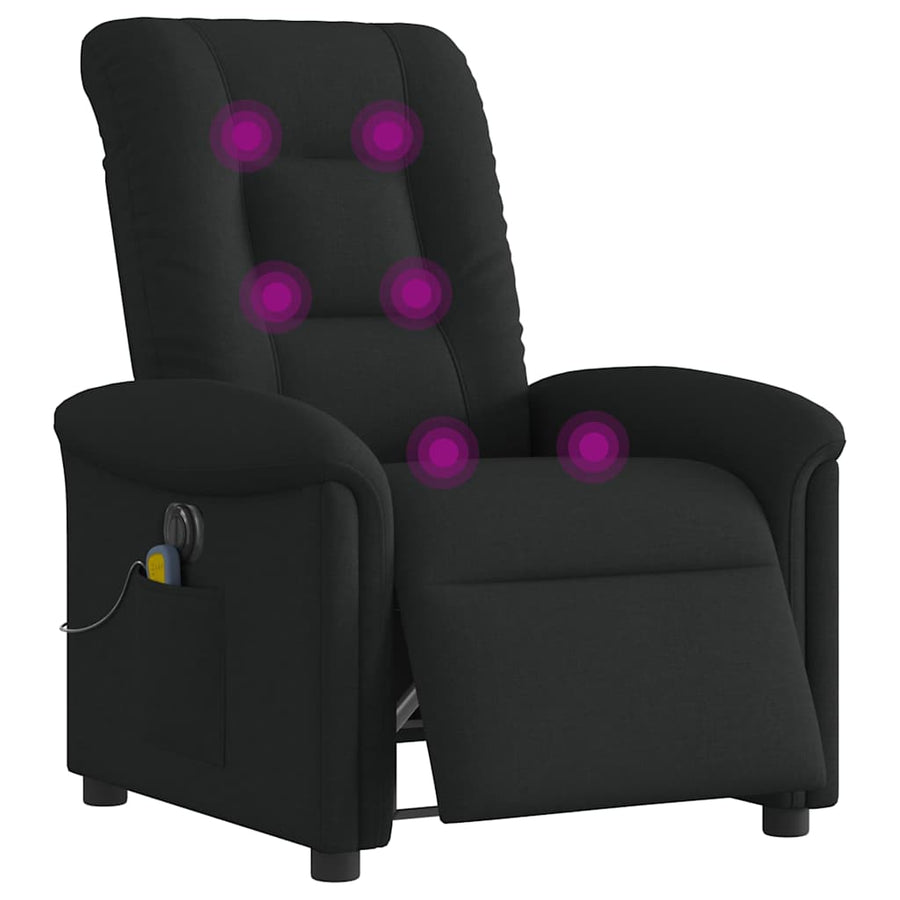 Massagestoel elektrisch verstelbaar stof zwart