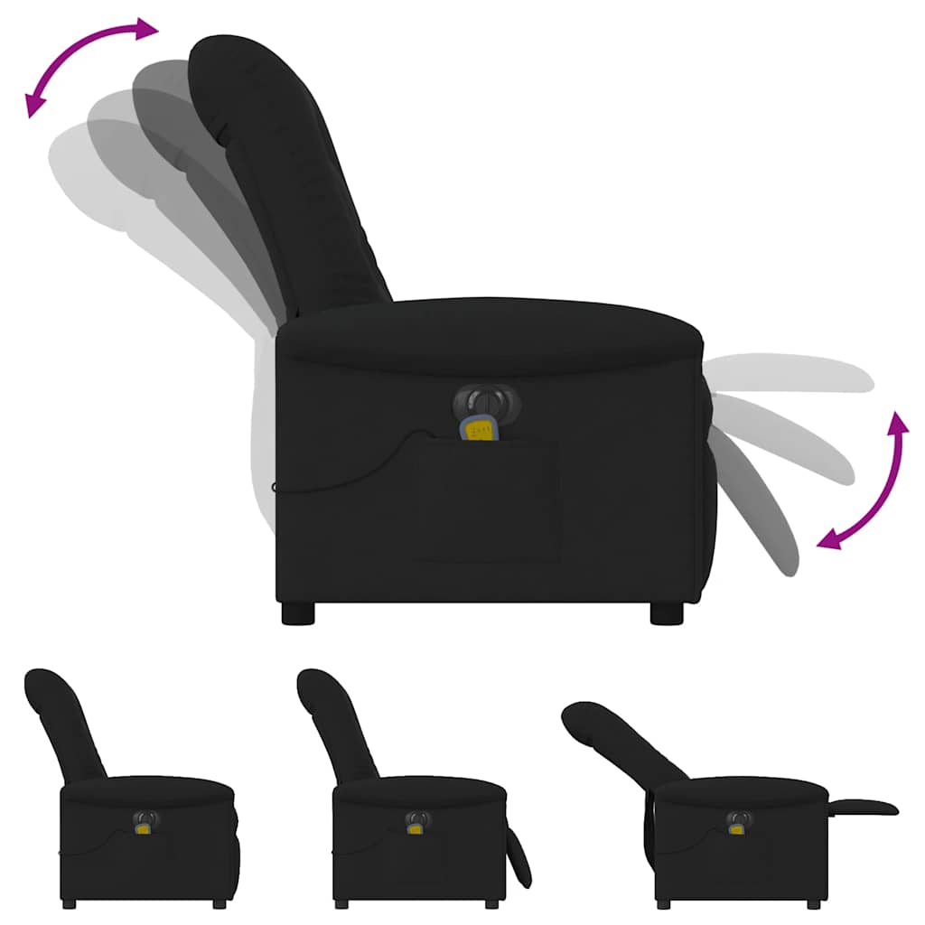Massagestoel elektrisch verstelbaar stof zwart