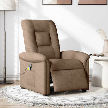 Massagestoel elektrisch verstelbaar stof bruin