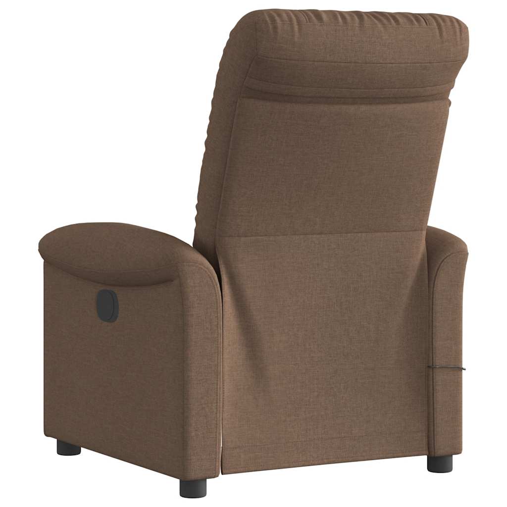 Massagestoel elektrisch verstelbaar stof bruin