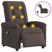 Massagestoel elektrisch verstelbaar stof donkerbruin 77x91x96 cm