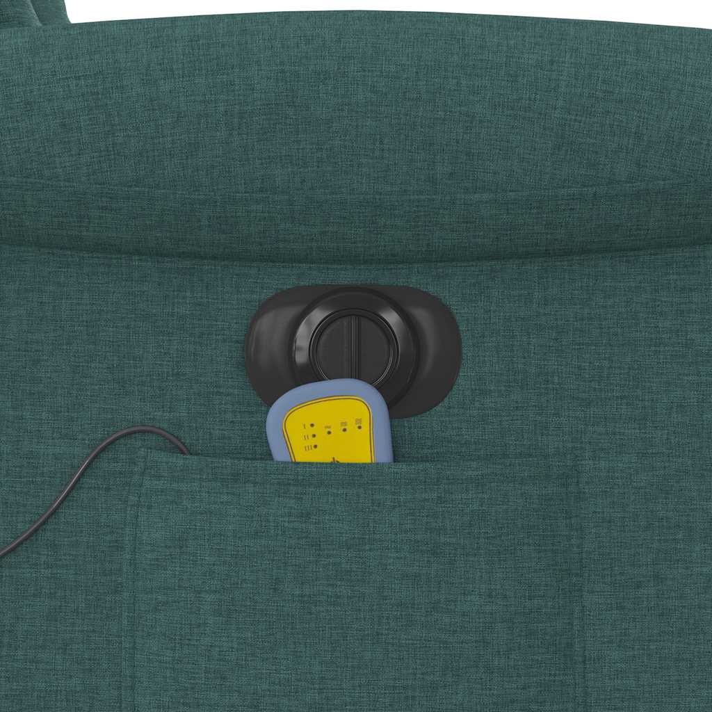 Massagestoel elektrisch verstelbaar stof donkergroen