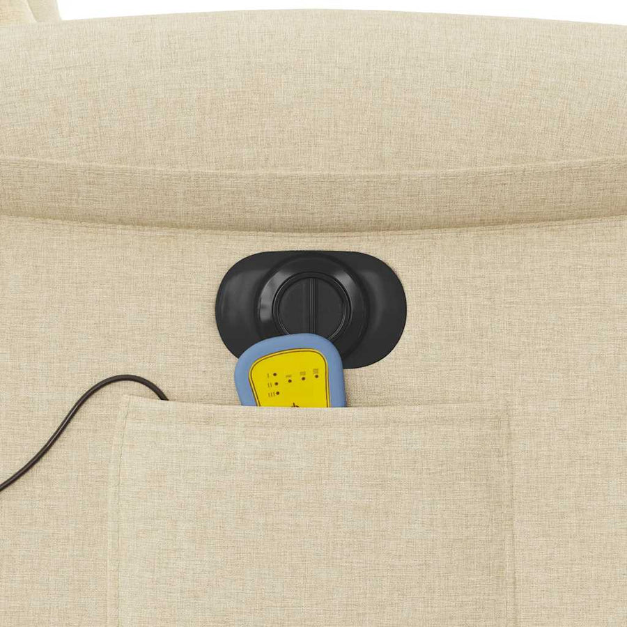 Massagestoel elektrisch verstelbaar stof crèmekleurig