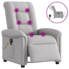 Electric adjustable massage chair fabric cloud gray