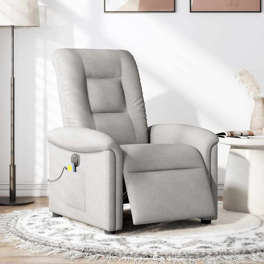 Massagestoel elektrisch verstelbaar stof wolk grijs