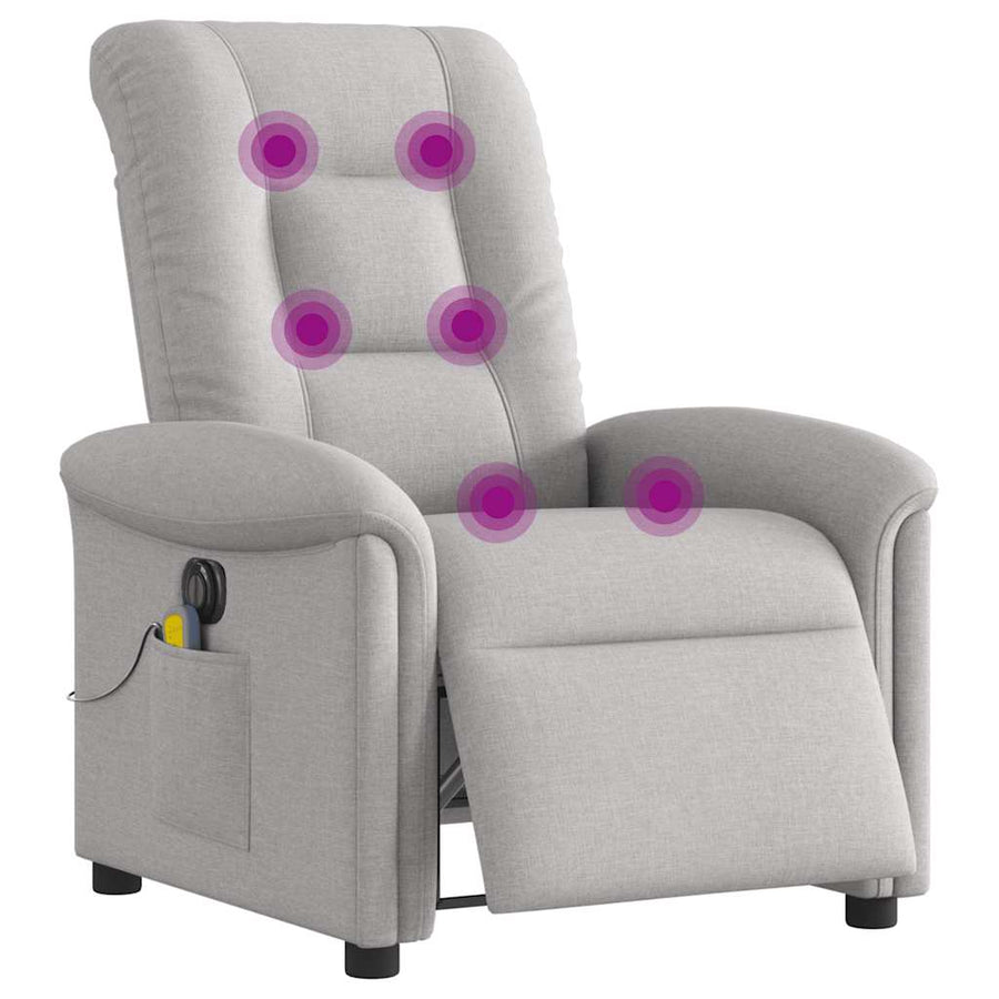 Massagestoel elektrisch verstelbaar stof wolk grijs
