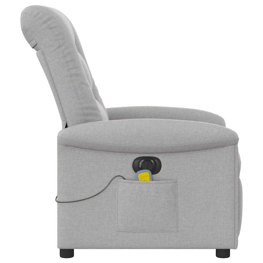 Massagestoel elektrisch verstelbaar stof wolk grijs