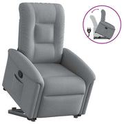Lift recliner adjustable fabric light grey